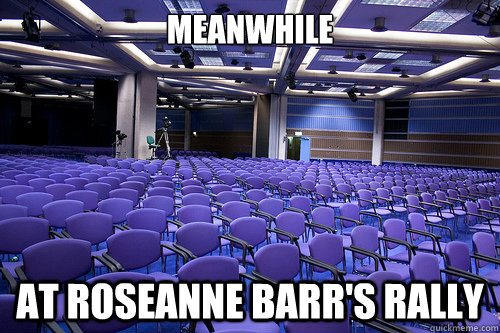 meanwhile at roseanne barr's rally  roseanne barr