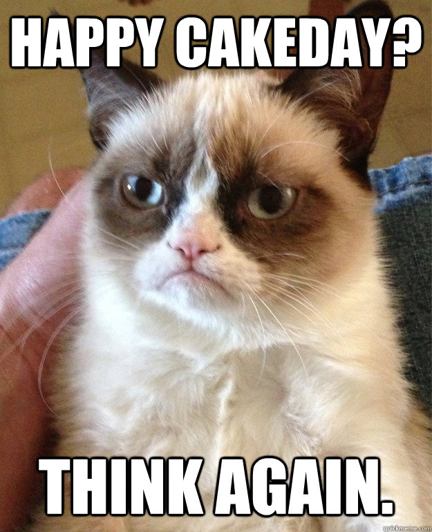 Happy Cakeday? Think again.  Grumpy Cat