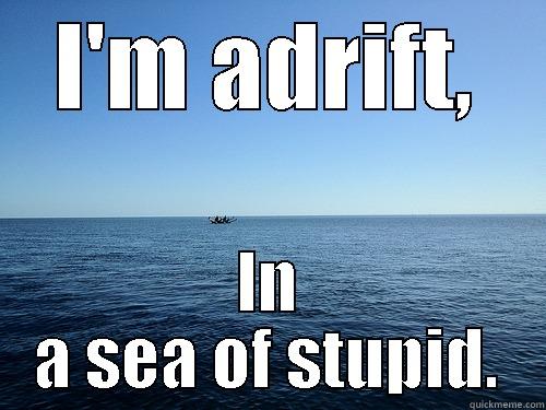 I'm adrift, in a sea of stupid. - I'M ADRIFT, IN A SEA OF STUPID. Misc