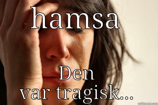 HAMSA DEN VAR TRAGISK... First World Problems