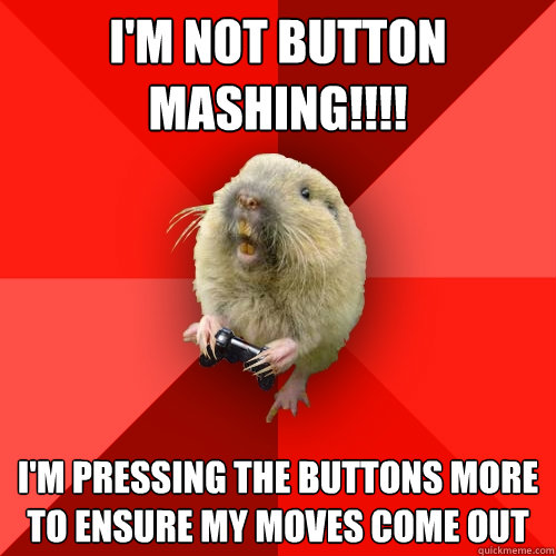 I'M NOT BUTTON MASHING!!!! I'M PRESSING THE BUTTONS MORE TO ENSURE MY MOVES COME OUT  Gaming Gopher