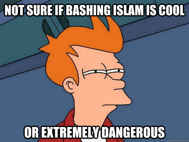 Not sure if bashing Islam is cool Or extremely dangerous  Futurama Fry