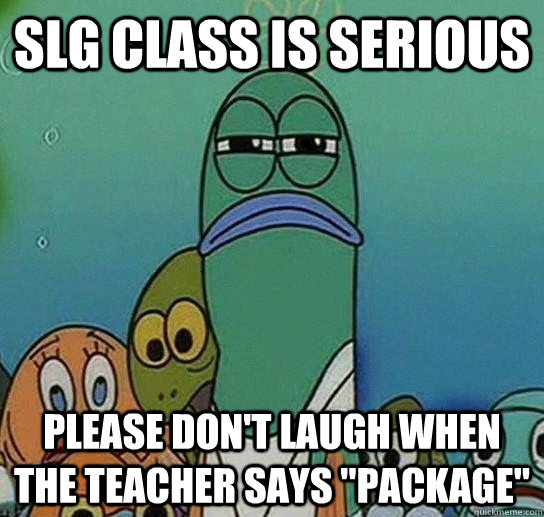 slg class is serious please don't laugh when the teacher says 