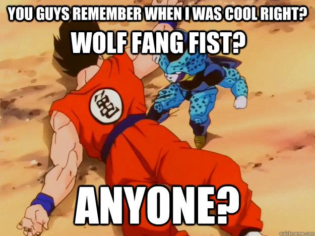 you guys remember when i was cool right? anyone? wolf fang fist?  