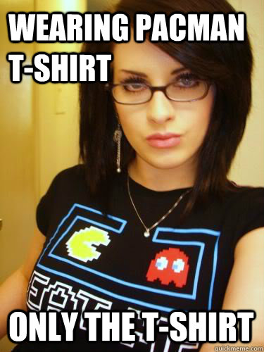 wearing pacman t-shirt only the t-shirt - wearing pacman t-shirt only the t-shirt  Cool Chick Carol