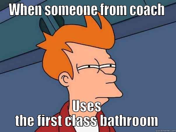 WHEN SOMEONE FROM COACH USES THE FIRST CLASS BATHROOM Futurama Fry