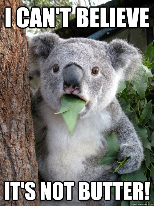 I can't Believe It's not butter!  koala bear