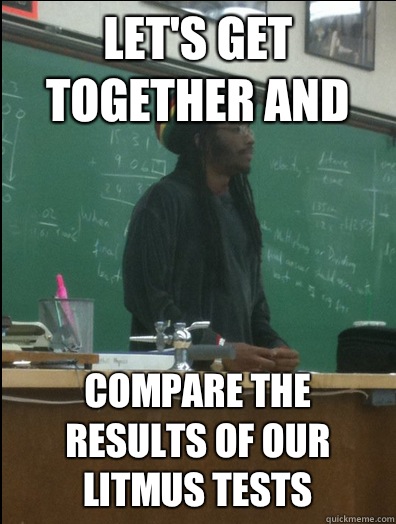 Let's get together and Compare the results of our litmus tests  Rasta Science Teacher