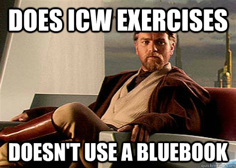 Does ICW Exercises doesn't use a bluebook  