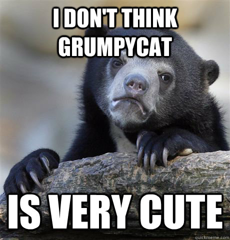 I don't think grumpycat is very cute  Confession Bear