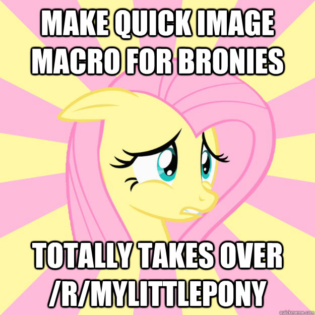 Make quick image macro for bronies totally takes over /r/mylittlepony  Socially awkward brony