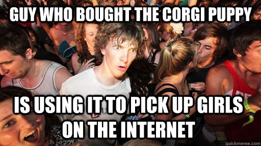 guy who bought the corgi puppy is using it to pick up girls on the internet  Sudden Clarity Clarence