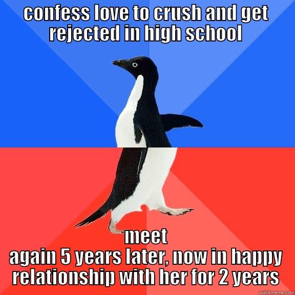 CONFESS LOVE TO CRUSH AND GET REJECTED IN HIGH SCHOOL MEET AGAIN 5 YEARS LATER, NOW IN HAPPY RELATIONSHIP WITH HER FOR 2 YEARS Socially Awkward Awesome Penguin