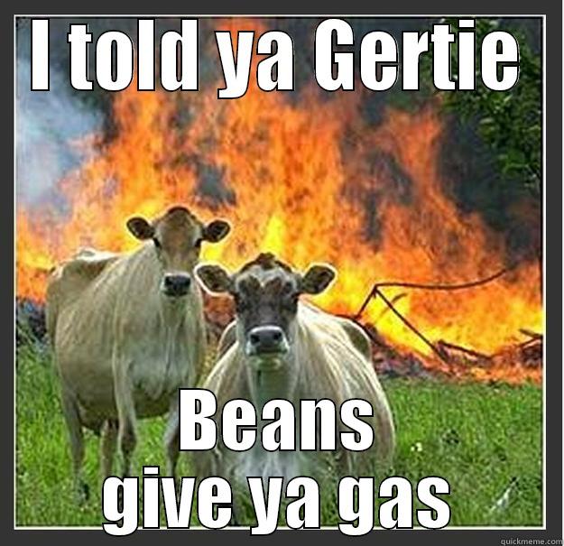 I TOLD YA GERTIE BEANS GIVE YA GAS Evil cows