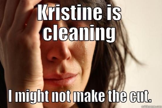 KRISTINE IS CLEANING I MIGHT NOT MAKE THE CUT. First World Problems