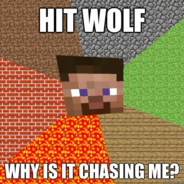 hit wolf why is it chasing me?  Minecraft
