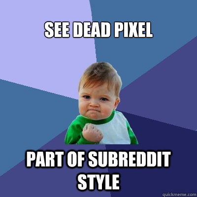 see dead pixel part of subreddit style  Success Kid