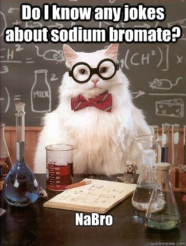 Do I know any jokes about sodium bromate? NaBro - Do I know any jokes about sodium bromate? NaBro  Chemistry Cat