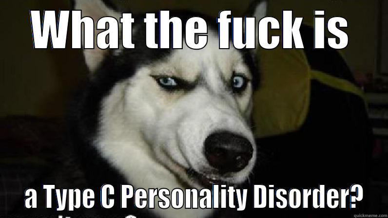 WHAT THE FUCK IS  A TYPE C PERSONALITY DISORDER? Misc