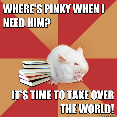 Where's Pinky When I Need Him? It's Time to Take Over the World!  Science Major Mouse