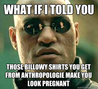 What if I told you Those billowy shirts you get from anthropologie make you look pregnant  Martial Arts The Matrix