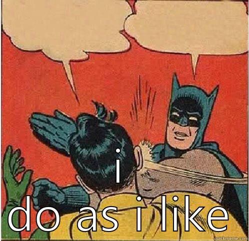  I DO AS I LIKE Batman Slapping Robin