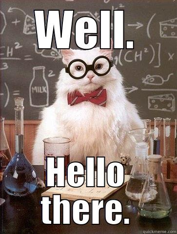 Professor Funny - WELL. HELLO THERE. Chemistry Cat