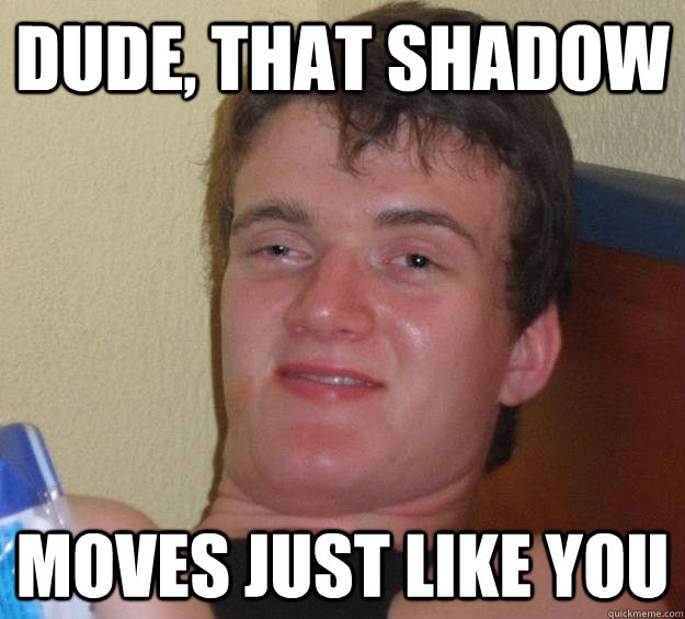 Dude, that shadow moves just like you - Dude, that shadow moves just like you  10 Guy