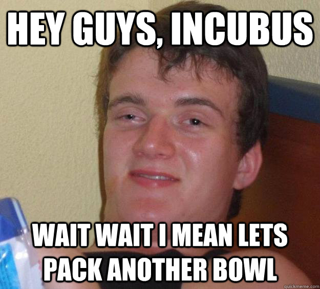 hey guys, Incubus wait wait i mean lets pack another bowl - hey guys, Incubus wait wait i mean lets pack another bowl  10 Guy