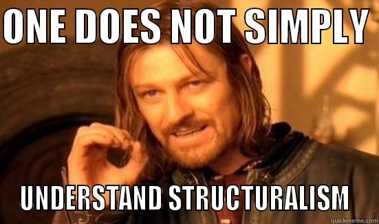 ONE DOES NOT SIMPLY  UNDERSTAND STRUCTURALISM  Boromir