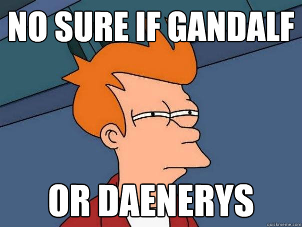 no sure if gandalf or daenerys  Futurama Fry