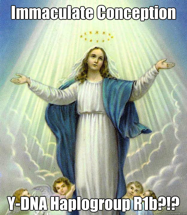 Immaculate Conception Y-DNA Haplogroup R1b?!?  