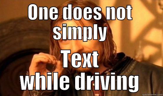 ONE DOES NOT SIMPLY TEXT WHILE DRIVING Boromir