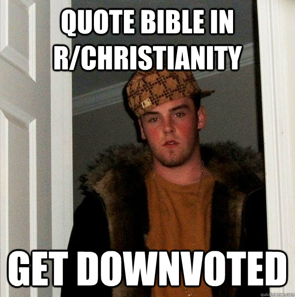 Quote bible in r/christianity Get downvoted - Quote bible in r/christianity Get downvoted  Scumbag Steve