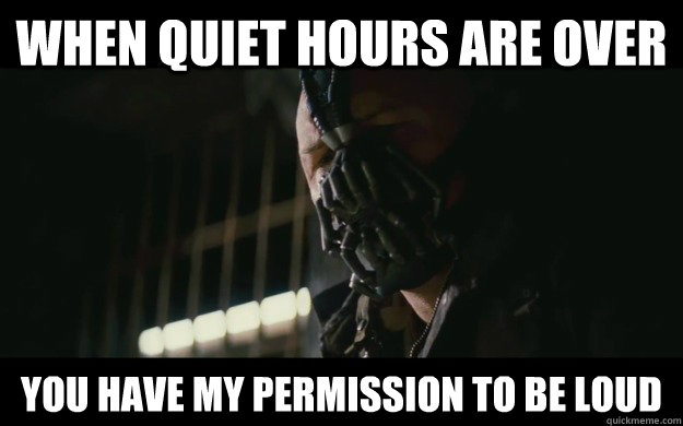 When quiet hours are over you have my permission to be loud  Badass Bane