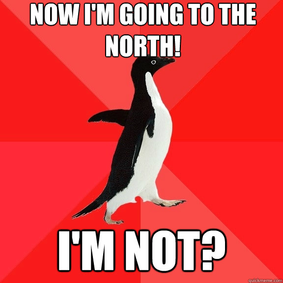 Now I'm going to the North! I'm not? - Now I'm going to the North! I'm not?  Socially Awesome Penguin