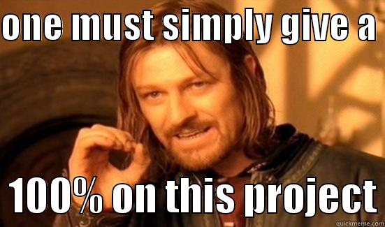 ONE MUST SIMPLY GIVE A    100% ON THIS PROJECT Boromir