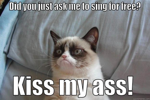 Singing grumpy cat -  DID YOU JUST ASK ME TO SING FOR FREE? KISS MY ASS! Grumpy Cat