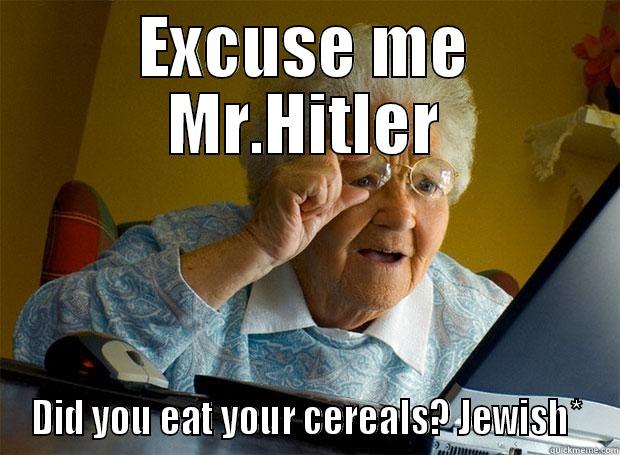 EXCUSE ME MR.HITLER DID YOU EAT YOUR CEREALS? JEWISH* Grandma finds the Internet