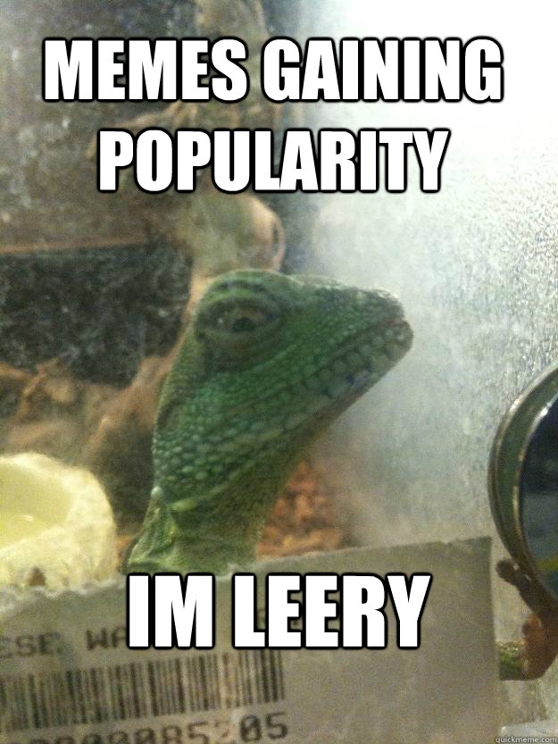 Memes gaining popularity  Im leery  Leery Lizard