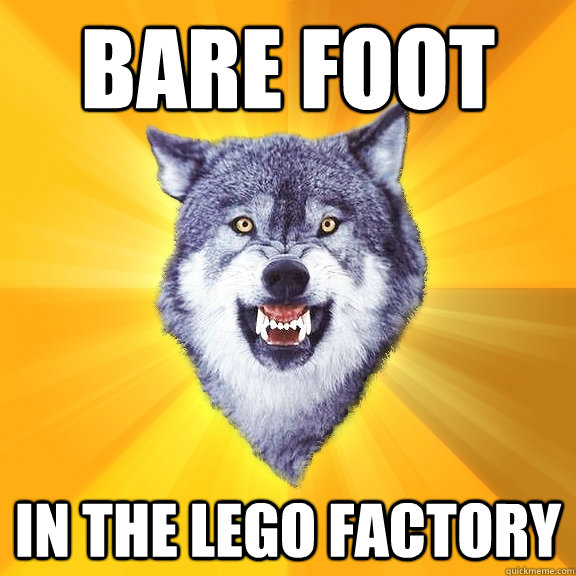 BARE FOOT IN THE LEGO FACTORY  Courage Wolf