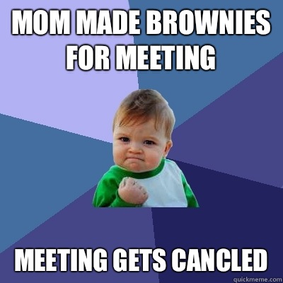 Mom made brownies for meeting Meeting gets cancled - Mom made brownies for meeting Meeting gets cancled  Success Kid