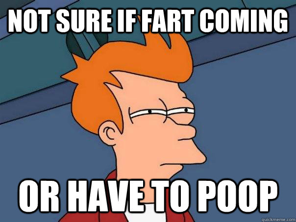 Not sure if fart coming Or have to poop   Futurama Fry