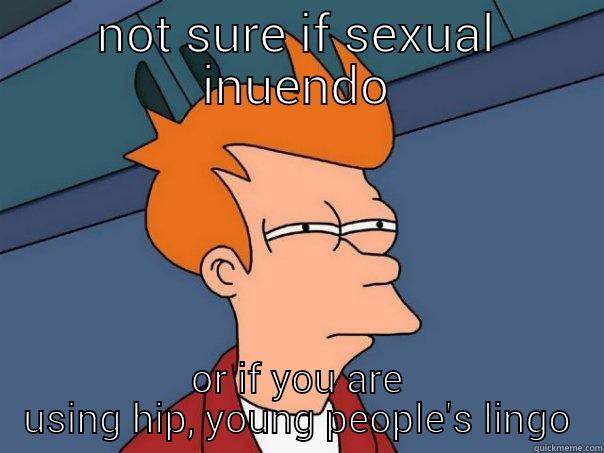 sexy inuendo? - NOT SURE IF SEXUAL INUENDO OR IF YOU ARE USING HIP, YOUNG PEOPLE'S LINGO Futurama Fry