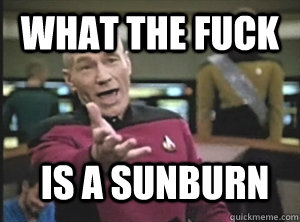 What the fuck is a sunburn  Annoyed Picard