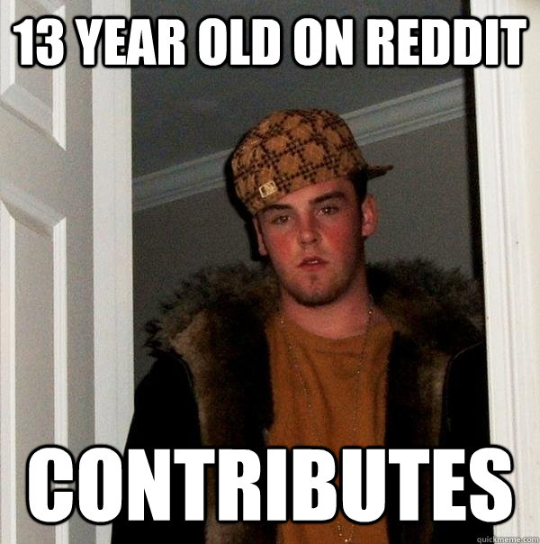 13 Year old on reddit contributes  Scumbag Steve