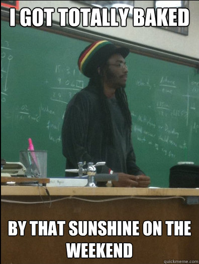 I got totally baked by that sunshine on the weekend  Rasta Science Teacher