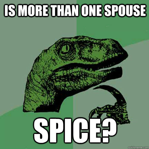 Is more than one spouse Spice?  Philosoraptor