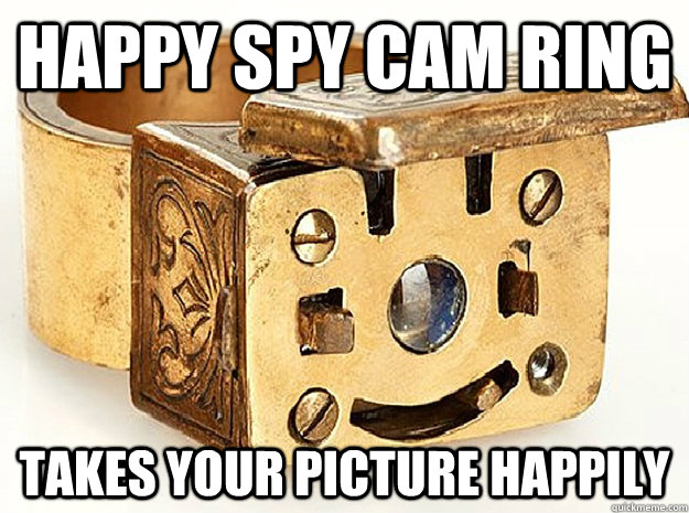 Happy Spy cam Ring Takes your picture Happily  Happy Spy Cam