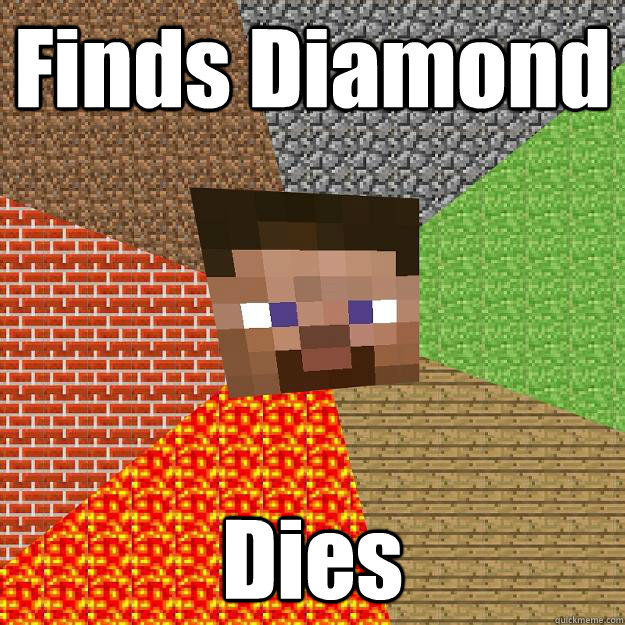 Finds Diamond Dies - Finds Diamond Dies  Minecraft